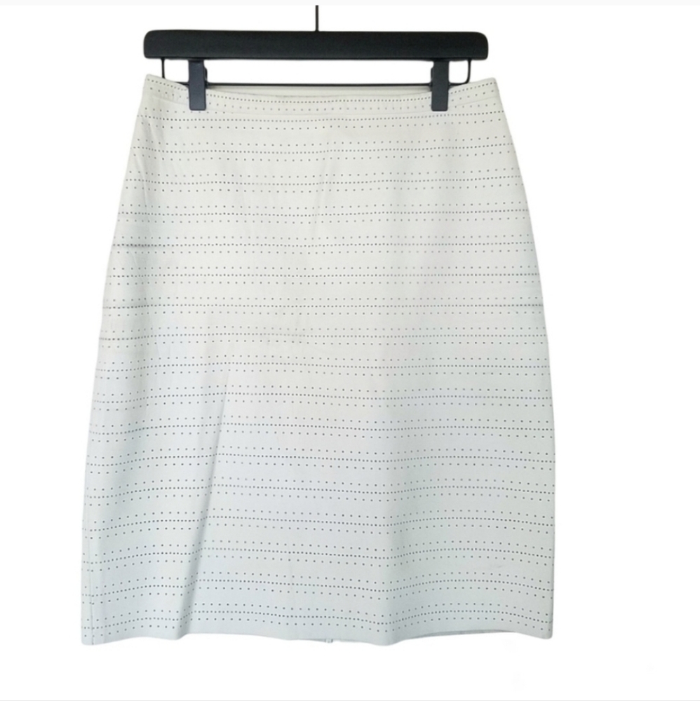 & OTHER STORIES Off White Leather die cut Pencil Skirt Size 38